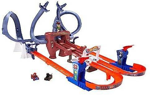 Hot Wheels Racer Verse Marvel - Spider-Mans' Web Slinging Speedway (HTM08) Spielzeug-Fahrzeuge